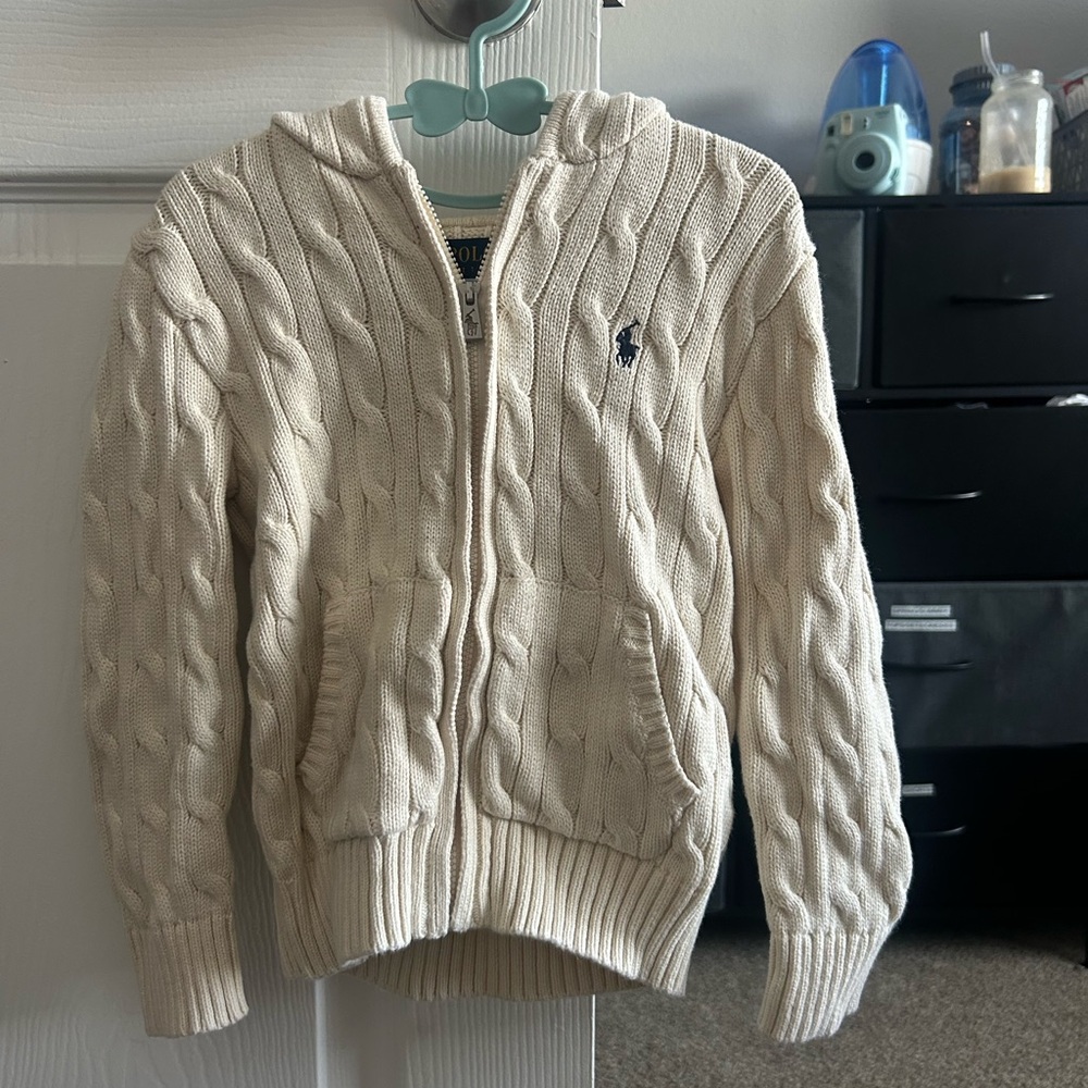 Polo Ralph Lauren boys Zip-Up Cream Sweater
